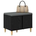 vidaXL Predsieňová lavica s vankúšom Čierny Dub 60 x 38 x 46 cm