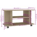 vidaXL TV skrinka s kolieskami farba dubu sonoma 80x40x45 cm