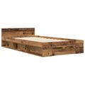 vidaXL Rám postele so skladom Staré drevo 80 x 200 cm Kompozitné drevo