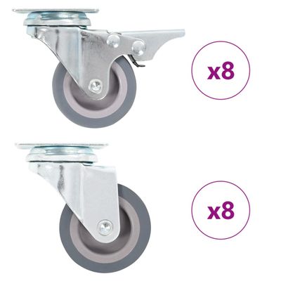 vidaXL Otočné kolieska 16 ks, 50 mm