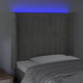 vidaXL Čelo postele s LED bledosivé 83x16x118/128 cm zamat