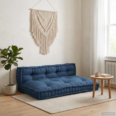 vidaXL Vankúš na paletový gauč 2 pcs Indigo 120 x 80 x 38 cm Látka