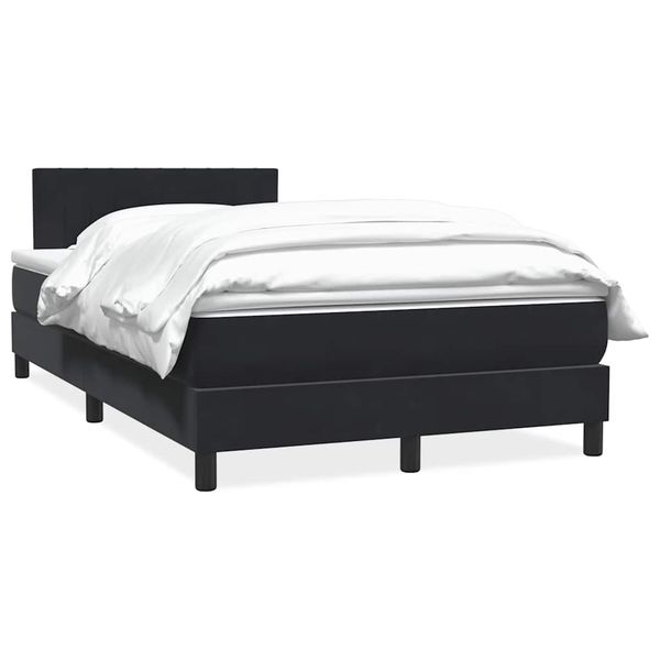 vidaXL Posteľný rám boxspring s matracom čierny 120x210 cm zamat