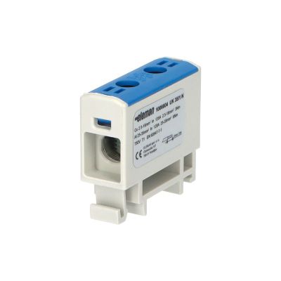 Svorka univerzálna UK 35/1 N, 135 A, 1pól., AL/CU, krytá, modrá, na DIN