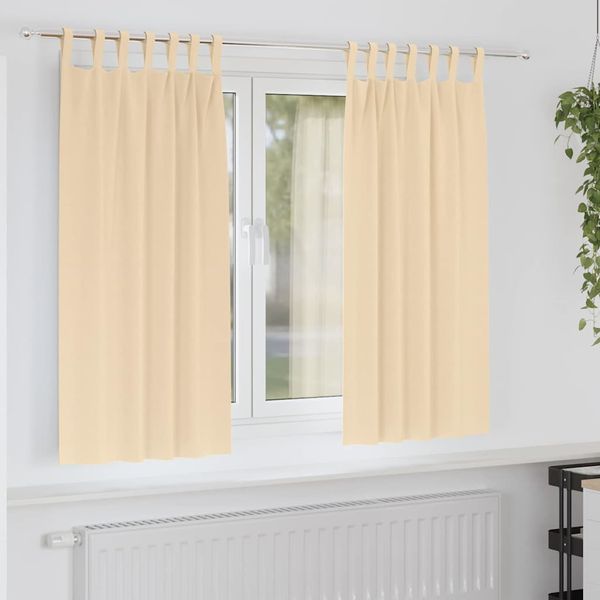 vidaXL Záclony na zatemnenie s krúžkami 2 pcs Krémová 175 x 140 cm