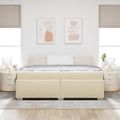 vidaXL Rám postele s matracmi Krémová 200 x 200 cm látka