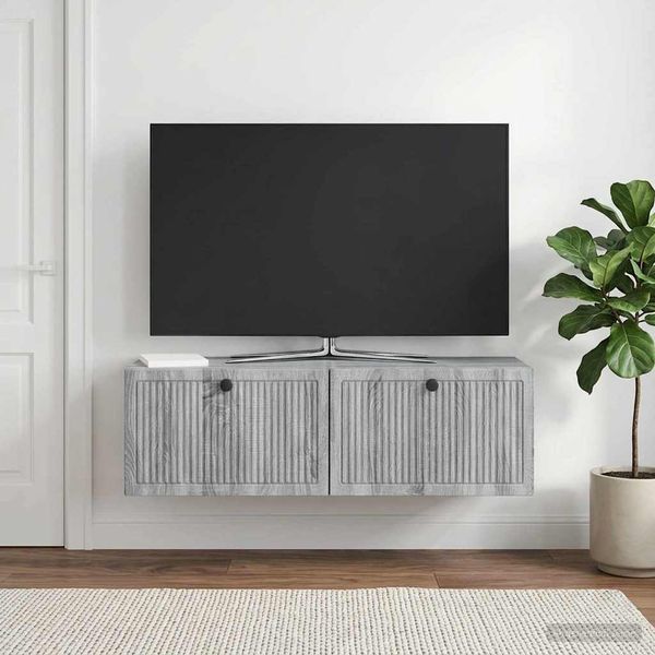 vidaXL Nástenná TV skrinka Nástenný Sivá sonoma 98 x 31 x 30 cm