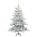 vidaXL Umelý Sklápací Vianočný Stromček Biela 150 cm PVC a oceľ