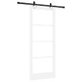 vidaXL Posuvné dvere Biela 83 x 202 cm Masívne borovicové drevo a sklo