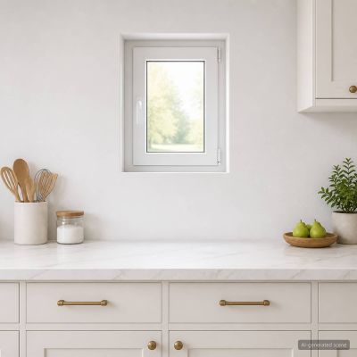 vidaXL Biele vnútorné farby okna v suteréne RISOR 45 x 55 cm