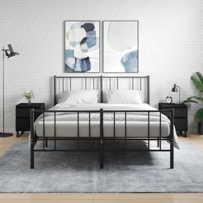 vidaXL Nočné stolíky 2 ks čierne 40x35x50 cm kompozitné drevo