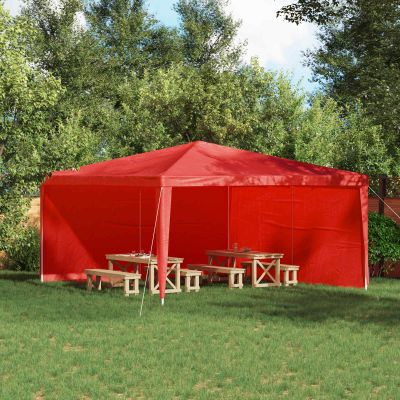 vidaXL Bočná stena párty stanu 2 pcs Červená 400 x 195 cm PE a oceľ