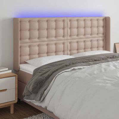 VidaXL Čelo postele kapučínové 183x16x118/128 cm umelá koža