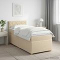 vidaXL Posteľ boxspring s matracom Krémová 80 x 200 cm Látka