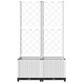 vidaXL Záhradný kvetináč s mriežkou biely 80x40x136 cm PP