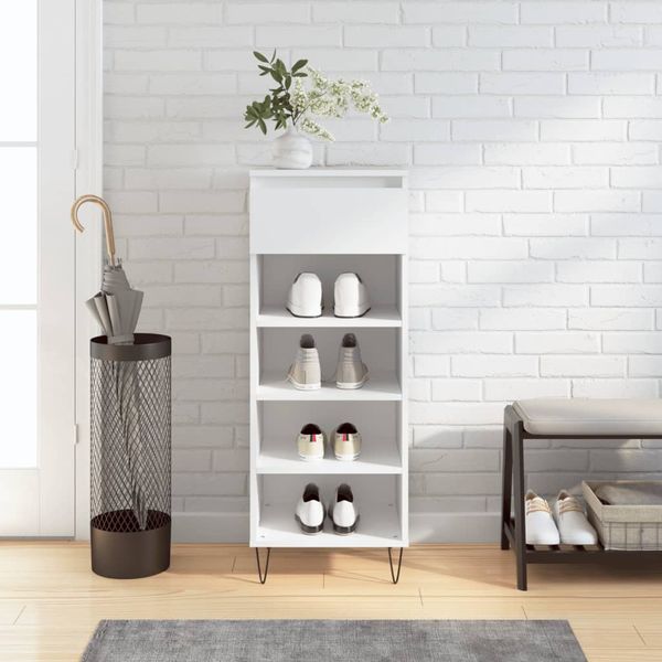 vidaXL Botník biely 40x36x105 cm spracované drevo