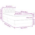 vidaXL Posteľný rám boxsping s matracom bledosivý 90x220 cm zamat
