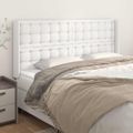 vidaXL Čelo postele so záhybmi biely 163x16x118/128 cm umelá koža