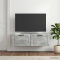 vidaXL Nástenná TV skrinka Nástenný Betónovo sivá 98 x 41 x 30 cm