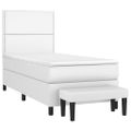 vidaXL Boxspring posteľ s matracom biela 80x200 cm umelá koža