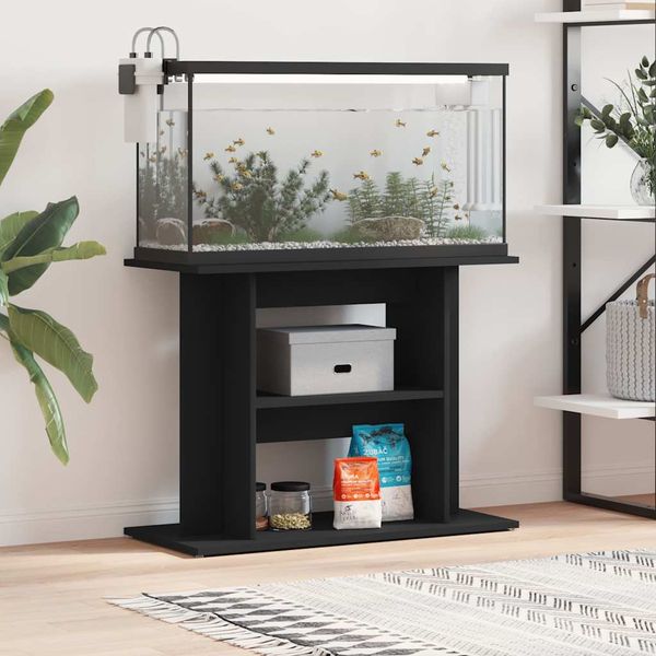 VidaXL Stojan na akvárium čierny 80x35x60 cm kompozitné drevo
