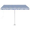 vidaXL Samostatne stojaca automatická markíza 300x250 cm modro-biela