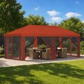 vidaXL Kryt altánku s bočnými stenami 6 x 3 m Tehlová Polyester