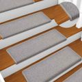 vidaXL Schodové rohože 15 ks 65x21x4 cm svetlosivé s obdĺžnikovým okrajom