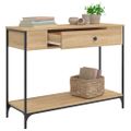 vidaXL Konzolový stolík dub sonoma 100x34,5x75 cm kompozitné drevo