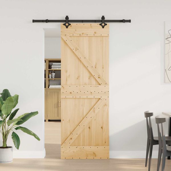 vidaXL Posuvné dvere NARVIK Prírodná a čierna 70 x 210 cm (152,5 cm)