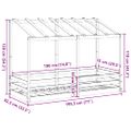 vidaXL Detská posteľ so strechou 75x190 cm borovicový masív