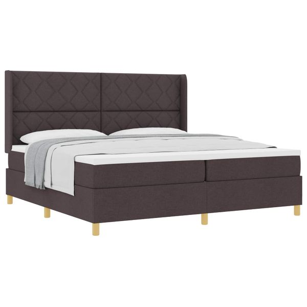 vidaXL Posteľ s pružinovým rámom Tmavohnedá 200 x 200 cm látka