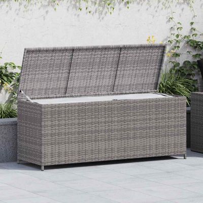 vidaXL Záhradný úložný box, sivý 150x50x60 cm, polyratan