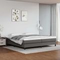 vidaXL Posteľný rám s boxspringom sivý 200x200 cm umelá koža