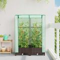 vidaXL Záhon s krytom na skleník ratanový vzhľad 80x40x123 cm