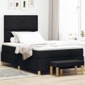vidaXL Posteľ s pružinovým rámom s vankúšom Čierna 200 x 120 cm látka