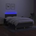 vidaXL Posteľ boxsping s matracom a LED tmavosivá 120x200 cm látka