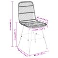 vidaXL Jedálenská stolička 2 ks Ratan a oceľ Prírodná 41 x 55 x 85 cm