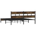 vidaXL Kovový posteľný rám bez matraca dymový dub 200x200 cm