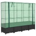 vidaXL Vyvýšený záhon s krytom na skleník, ratanový vzhľad 160x40x138 cm