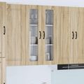 vidaXL Nástenný sklenený kabinet PORTO Sonoma dub 60 x 31 x 100 cm