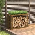 vidaXL Vonkajší držiak na polená medový 108x52x74 cm masívna borovica