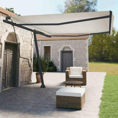 vidaXL Súprava markízových stĺpikov antracitová 450x245 cm železo