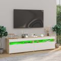 vidaXL TV skrinky 2 ks s LED svetlami biela a dub sonoma 75x35x40 cm