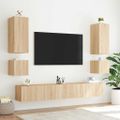 vidaXL TV nástenná skrinka s LED svetlami dub sonoma 100x35x41 cm