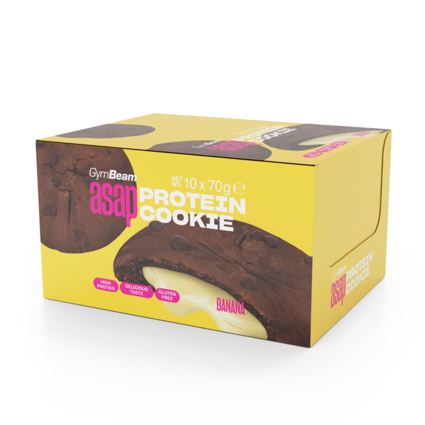 ASAP Protein Cookie - GymBeam, banán, 10 x 70 g