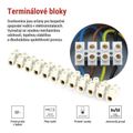 Skrutková svorkovnica 12× 4–6mm2, 450 V, biela, EMOS A4102