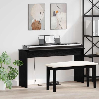 vidaXL Stojan na klávesy Čierny dub 120 x 32 x 64 cm Kompozitné drevo