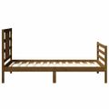vidaXL Posteľný rám s čelom medovohnedý 90x200 cm masívne drevo