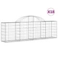 vidaXL Oblúkový gabionový kôš 18 ks 200x30x60/80 cm pozinkované železo